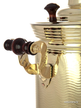 Угольный самовар 5 литров желтый "цилиндр" рифленый, арт. 220535