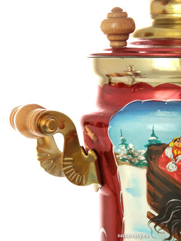 Электрический самовар 1,5 литра с художественной росписью "Тройка зимняя", арт. 130209