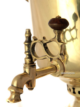 Угольный самовар (на дровах) 7 литров желтый "цилиндр", произведен в первой половине XX века в Туле, Артель Прогресс, арт. 433692