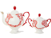 Сервиз чайный форма "Наташа", рисунок "Коралл" 6/20, Императорский фарфоровый завод