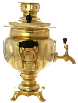 Электрический самовар 3 литра желтый "овал" с термовыключателем, арт. 120319