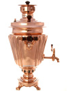 Угольный самовар 7 литров "конус" граненый с медным покрытием, арт. 220024
