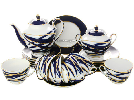 Сервиз чайный форма "Весенняя", рисунок "Кокон" 6/20, Императорский фарфоровый завод