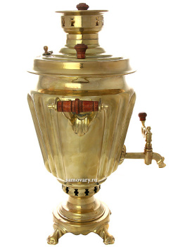 Комбинированный самовар 7 литров желтый "конус" граненый, арт. 310589