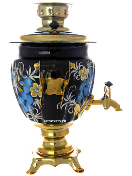 Электрический самовар 3 литра с художественной росписью "Рябина зимняя", арт. 155674