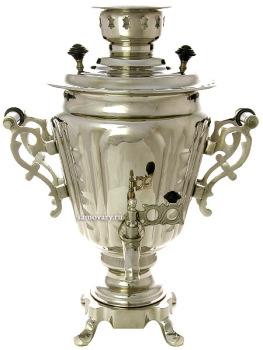 Самовар Электрический 3 литра никелированный "Конус" с терморегулятором, арт. 110332