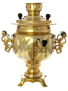 Электрический самовар 3 литра желтый "овал" с термовыключателем, арт. 120319