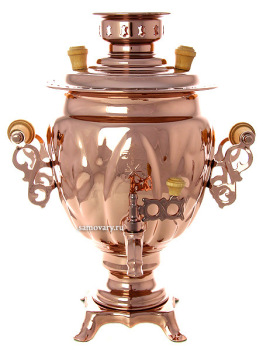 Электрический самовар 3 литра с медным покрытием "желудь", арт. 140305