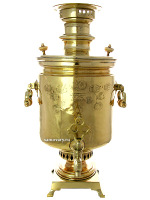 Угольный самовар 6 литров цилиндр желтый фабрика братьев Баташевых арт.479594