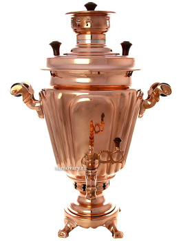 Угольный самовар 7 литров "конус" граненый с медным покрытием, арт. 220024