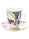 Кофейная чашка с блюдцем форма "Майская", рисунок "Посвящение Анне Андреевне", Императорский фарфоровый завод
