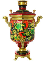 Электрический самовар 10 литров с художественной росписью "Рябиновая фантазия", арт. 121021