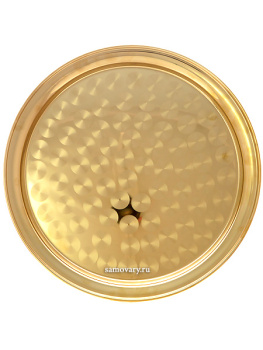 Поднос для самовара круглый желтый из нержавеющей стали, Тула