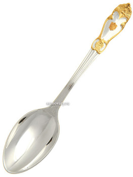 Чайная ложка "Герб" с позолоченным рисунком, Кольчугино