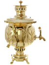 Комбинированный самовар 4,5 литра латунный шар "Премиум", Штамп, арт. 310514
