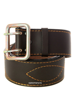 Ремень кожаный коричневый двухшпеньковый
