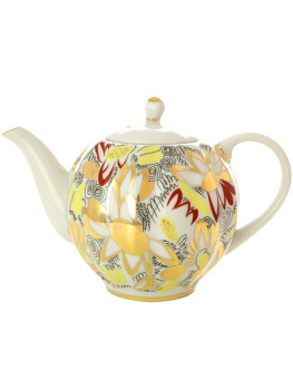 Сервиз чайный форма "Тюльпан", рисунок "Золотые ромашки" 6/20, Императорский фарфоровый завод