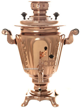 Электрический самовар 3 литра с медным покрытием "конус" с автоматическим отключением при закипании, арт. 120332к