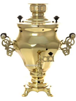 Электрический самовар 3 литра желтый "конус-тюльпан" с автоматическим отключением при закипании воды, арт. 120340к