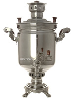 Комбинированный самовар 5 литров никелированный "цилиндр", арт. 331011