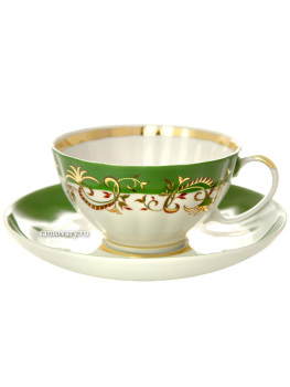 Чайный сервиз форма "Белый Лебедь" рисунок "Кружево" 6/15, Дулевский фарфор