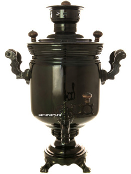 Угольный самовар 5 литров "цилиндр" черный никель, арт. 220512