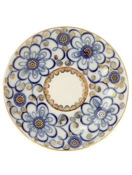 Чашка с блюдцем кофейная форма "Тюльпан" рисунок "Вьюнок", Императорский фарфоровый завод