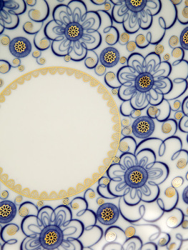 Сухарница форма "Тюльпан", рисунок "Вьюнок", Императорский фарфоровый завод