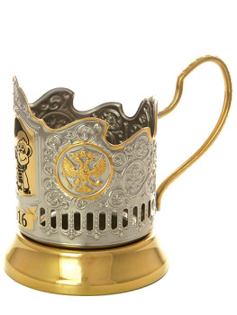 Подстаканник для чая с позолотой "Обезьяна"