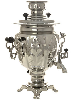 Тульский электрический самовар 3 литра никелированный желудь с автоматическим выключением, арт. 110322к