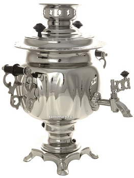 Электрический самовар 3 литра никелированный овал с автоматическим выключением, арт. 110301к