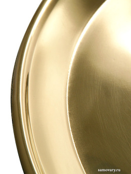 Латунный круглый гладкий поднос для самовара, Тула