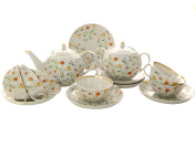 Чайный сервиз "Тюльпан" рисунок "Полевые цветы" 6/14 Дулевский фарфор