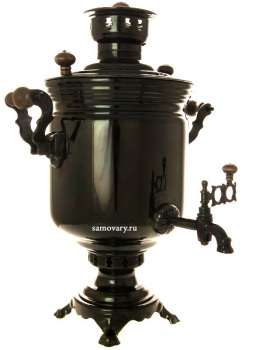 Угольный самовар 5 литров "цилиндр" черный никель, арт. 220512