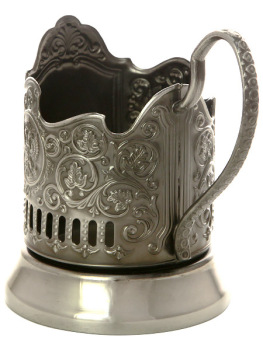 Никелированный подстаканник "Спасская башня" Кольчугино