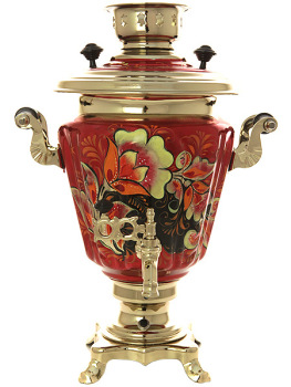 Электрический самовар в наборе 3 литра с художественной росписью "Кудрина" с автоматическим отключением при закипании, арт. 157871к