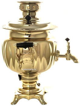 Электрический самовар 3 литра желтый "овал" с автоматическим отключением при закипании воды, арт. 120319к