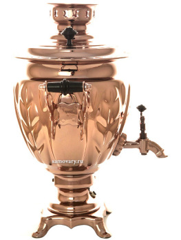 Электрический самовар 3 литра с медным покрытием "желудь" с автоматическим отключением при закипании, арт. 140305к