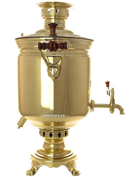 Комбинированный самовар 7 литров желтый "цилиндр", арт. 310538