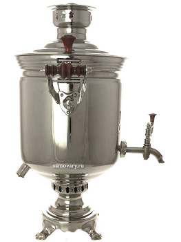 Комбинированный самовар 7 литров никелированный "цилиндр", арт. 331012