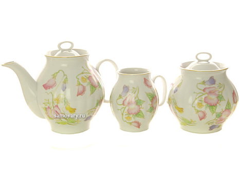 Дулевский чайный сервиз форма "Белый Лебедь" рисунок "Душистый горошек" 6/15