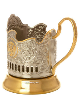 Подстаканник для чая с позолотой "23 февраля"