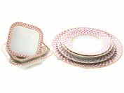 Столовый сервиз на 6 персон форма "Молодежная", рисунок "Сетка-Блюз 2"  6/24, Императорский фарфоровый завод