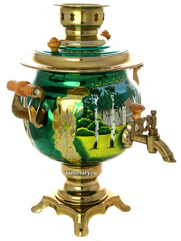 Электрический самовар 3 литра с художественной  росписью "Ясная поляна", арт. 103545