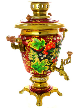 Электрический самовар 3 литра с художественной росписью "Кленовые листья", арт. 103541