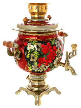 Электрический самовар 3 литра с художественной росписью "Ягодная полянка", арт. 103542