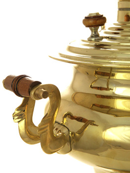 Угольный латунный самовар 6 литров репа  арт.471518