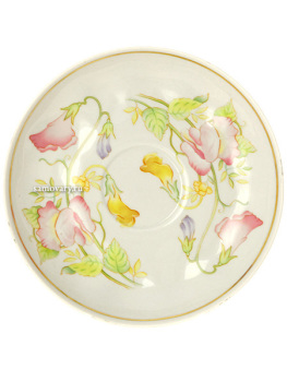 Дулевский чайный сервиз форма "Белый Лебедь" рисунок "Душистый горошек" 6/15