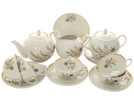 Дулевский чайный сервиз форма "Тюльпан" рисунок "Нина" 6/15