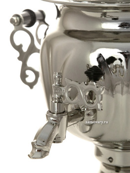 Электрический самовар 3 литра никелированный овал с автоматическим выключением, арт. 110301к